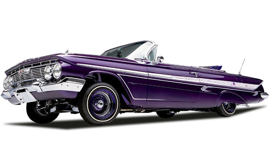 1/18 1961 CHEVROLET IMPALA OPEN CONVERTIBLE LOWRIDER- Purple