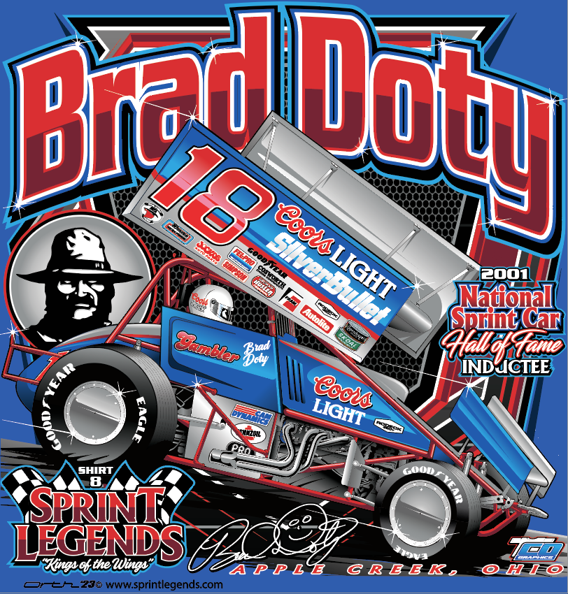 Brad Doty #18 Coors Light Silver Bullet Sprint Legends T-Shirt