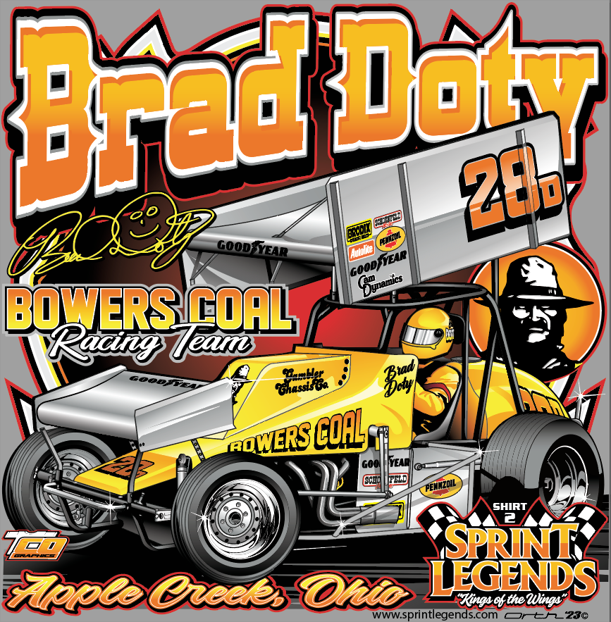 Brad Doty #28D Bowers Coal Sprint Legend T-Shirt