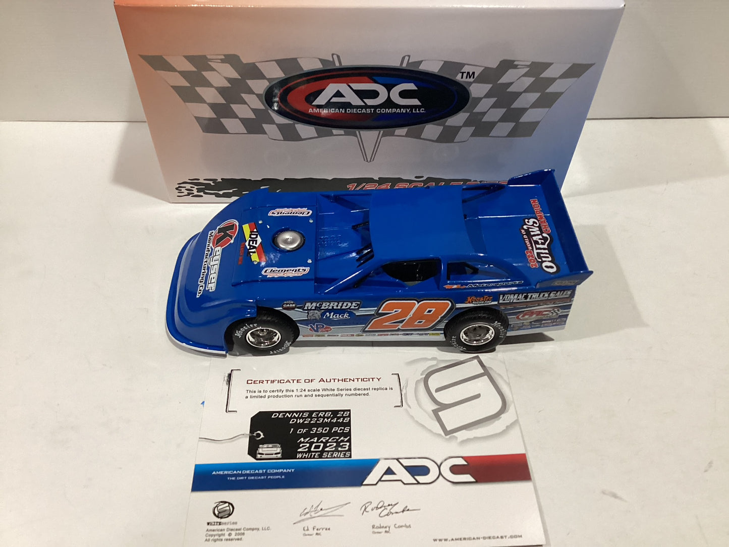 1/24 ADC 2023 #28 Dennis Erb McBride Dirt Late Model