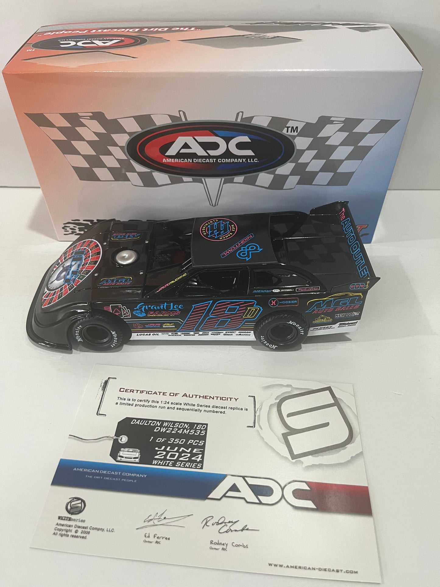 2024 ADC 1/24 #18D Daulton Wilson MGL Auto Grant Lee Farms Dream Dirt LAte Model