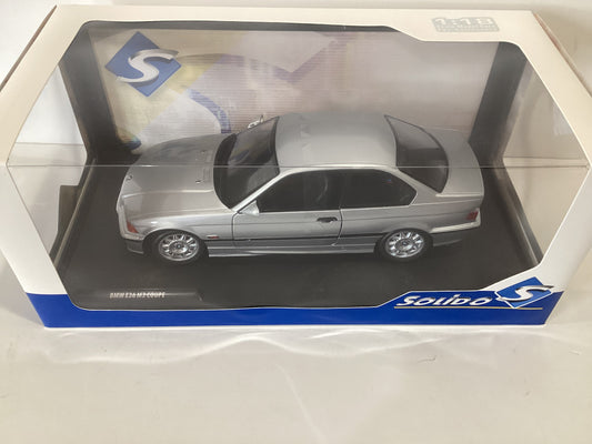 1/18 Solido 1997 Artic Silver BMW E36 Coupe M3