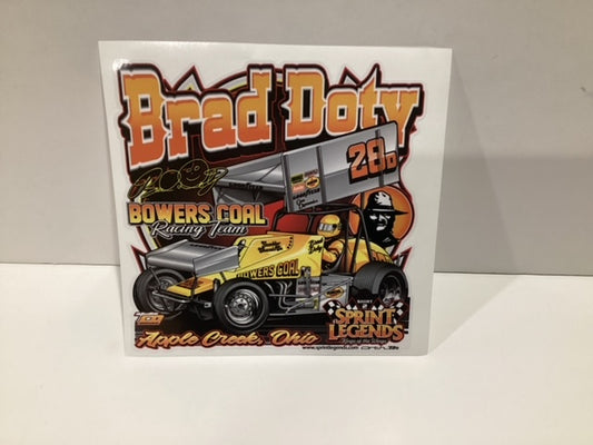 Sprint Legends #28D Brad Doty Bowers Coal sprint car sticker