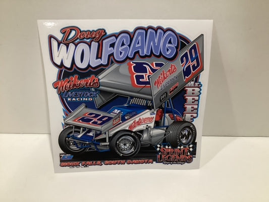 Sprint Legends #29 Doug Wolfgang Weikerts Livestock sprint car sticker