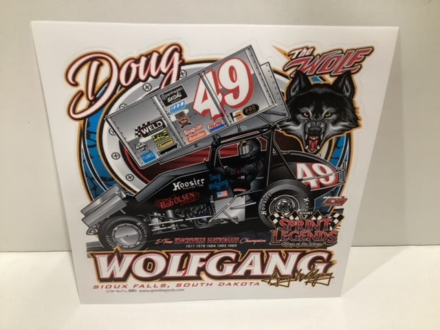 Sprint Legends #49 Doug Wolfgang Bob Olsen sprint car sticker