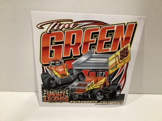 Sprint Legends #55 Tim Green Jensen sprint car sticker